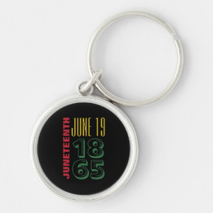Juneteenth June 19 1865 Typografie Black History Sleutelhanger
