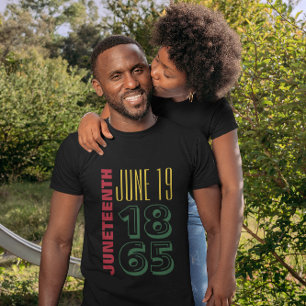 Juneteenth June 19 1865 Typografie Black History T-shirt