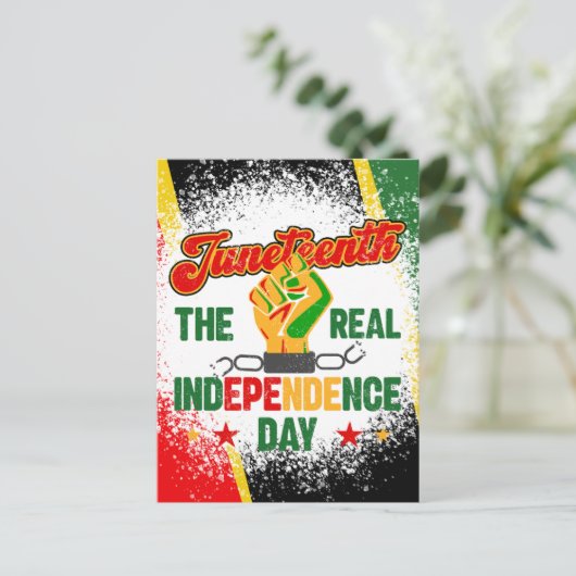 Juneteenth Juni 19 1865 zwarte koninginnen melanin Briefkaart (Staand voorkant)