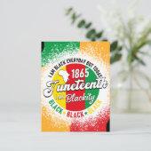 Juneteenth Juni 19 1865 zwarte koninginnen melanin Briefkaart (Staand voorkant)