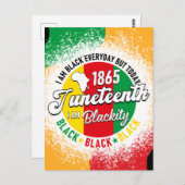 Juneteenth Juni 19 1865 zwarte koninginnen melanin Briefkaart (Voorkant / Achterkant)