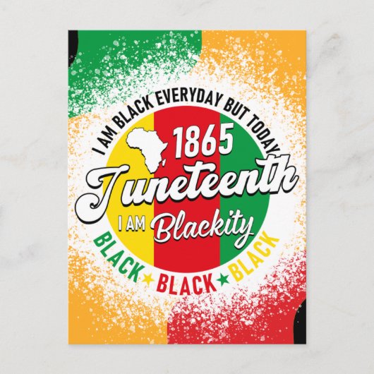 Juneteenth Juni 19 1865 zwarte koninginnen melanin Briefkaart (Voorkant)