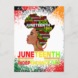 Juneteenth Juni 19 1865 zwarte koninginnen melanin Briefkaart
