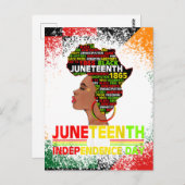 Juneteenth Juni 19 1865 zwarte koninginnen melanin Briefkaart (Voorkant / Achterkant)