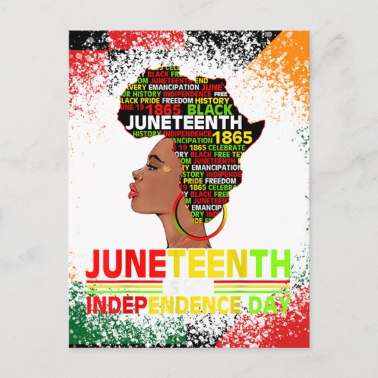 Juneteenth Juni 19 1865 zwarte koninginnen melanin Briefkaart (Voorkant)