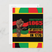 Juneteenth Juni 19 1865 zwarte koninginnen melanin Feestdagenkaart (Voorkant / Achterkant)