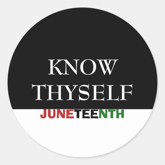 Juneteenth KEN JEZELF Ronde Sticker (Voorkant)