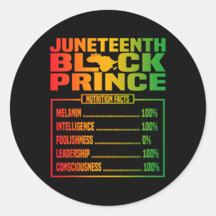 Juneteenth Kinder Zwarte Prins Voedingsfeiten Grat Ronde Sticker