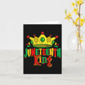 Juneteenth King Men Boy Afro African American June Kaart (Gele Bloem)