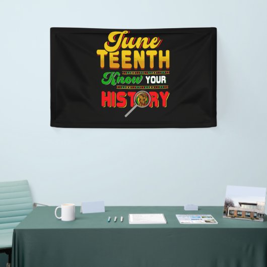 Juneteenth Know Your History Black Pride 1865 Spandoek (Beurs)