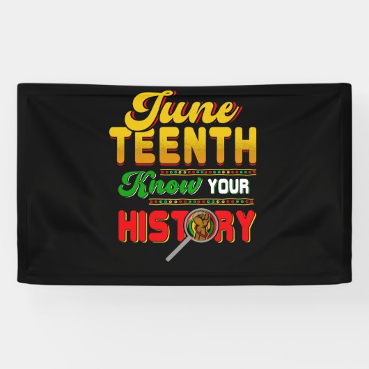 Juneteenth Know Your History Black Pride 1865 Spandoek (Horizontaal)