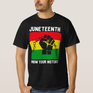 Juneteenth Know Your History Fist Chain Design T-shirt