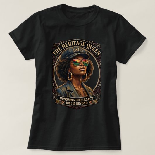 Juneteenth Koningin Shirt Zwarte Trots Tee, Afrika (Design voorkant)