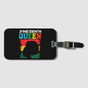 Juneteenth Koningin Zwart Afro Melanine Meisje Bagagelabel