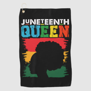 Juneteenth Koningin Zwart Afro Melanine Meisje Golfhanddoek