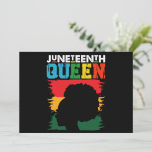 Juneteenth Koningin Zwarte Afro Melanine Meisje  Kaart