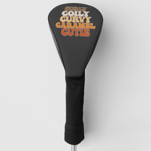 Juneteenth Krullende Kronkelige Kromme Karamel Mop Golfheadcover (Voorkant)