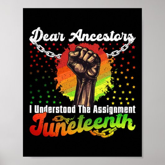 Juneteenth Lieve voorouders, ik begreep de ontstek Poster (Voorkant)