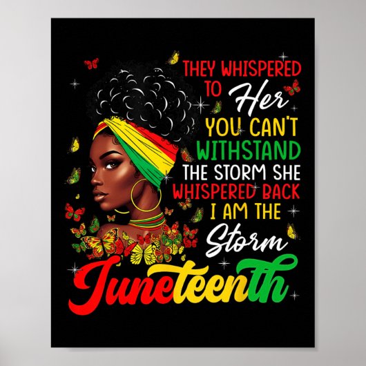 Juneteenth Maand Afrikaans Meisje Vrouw Afro Ik Be Poster (Voorkant)