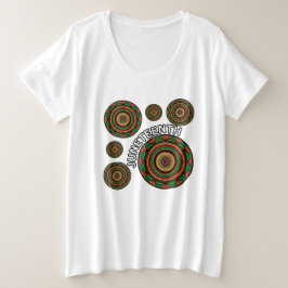 Juneteenth mandala traditionele Afrikaanse patrone Grote Maat T-shirt