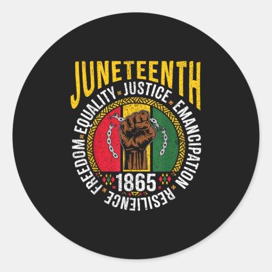 Juneteenth Mannen Black Freedom Equality Celebrati Ronde Sticker (Voorkant)