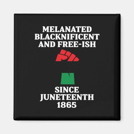 Juneteenth Melanated Black Afro-Amerikaanse vlag P Magneet (Voorkant)