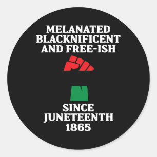 Juneteenth Melanated Black Afro-Amerikaanse vlag P Ronde Sticker