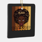 Juneteenth Melanin Black African American Girl Keramisch Ornament (Rechts)