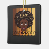 Juneteenth Melanin Black African American Girl Keramisch Ornament (Links)