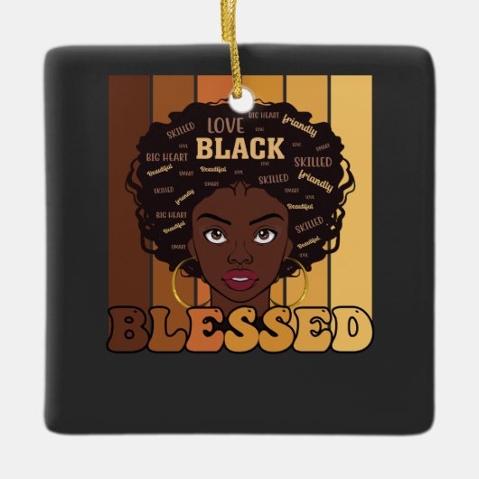 Juneteenth Melanin Black African American Girl Keramisch Ornament (Voorkant)