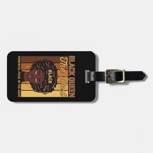 Juneteenth Melanin Black Girl de krachtigste Bagagelabel (Voorkant horizontaal)