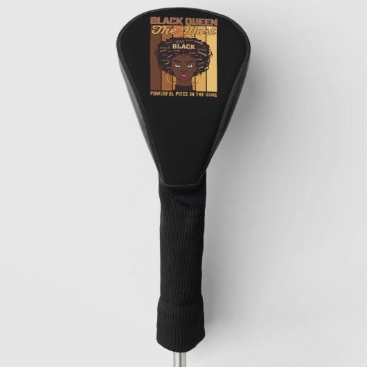 Juneteenth Melanin Black Girl de krachtigste Golfheadcover (Voorkant)