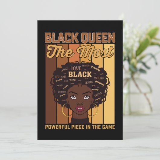 Juneteenth Melanin Black Girl de krachtigste Kaart (Staand voorkant)