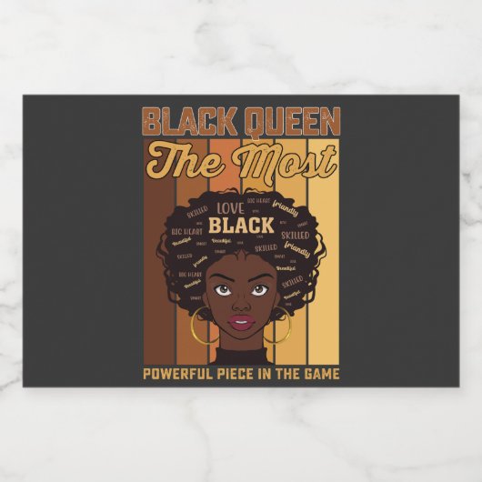 Juneteenth Melanin Black Girl de krachtigste Likeurfles Etiket (Enkel label)