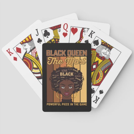 Juneteenth Melanin Black Girl de krachtigste Pokerkaarten (Achterkant)