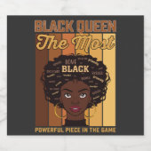 Juneteenth Melanin Black Girl de krachtigste Sparkling Wijnetiket (Enkel label)