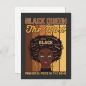 Juneteenth Melanin Black Girl de krachtigste Uitnodiging Briefkaart (Voorkant / Achterkant)