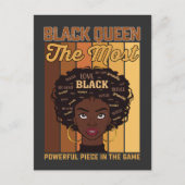 Juneteenth Melanin Black Girl de krachtigste Uitnodiging Briefkaart (Voorkant)