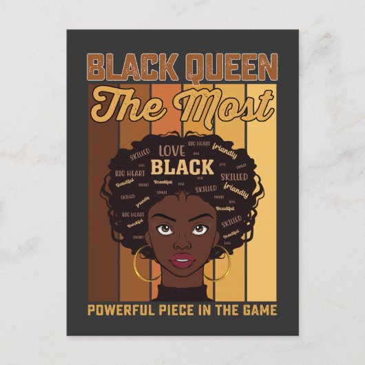 Juneteenth Melanin Black Girl de krachtigste Uitnodiging Briefkaart (Voorkant)