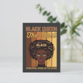 Juneteenth Melanin Black Girl de krachtigste Uitnodiging Briefkaart (Staand voorkant)