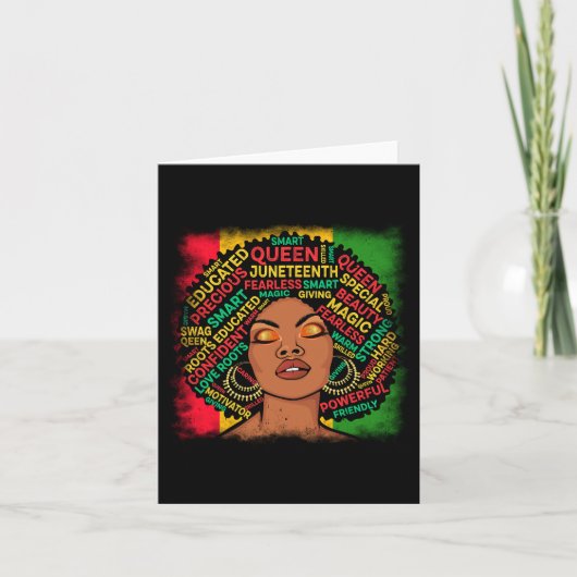 Juneteenth Melanin Black Queen Afro-Amerikaanse La Kaart (Voorkant)