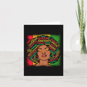 Juneteenth Melanin Black Queen Afro-Amerikaanse La Kaart