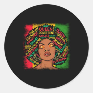 Juneteenth Melanin Black Queen Afro-Amerikaanse La Ronde Sticker