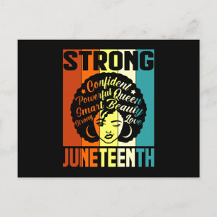 Juneteenth Melanin Black Women Natural Hair Afro Briefkaart