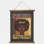 Juneteenth Melanin kan geen zwarte vrouw slaan Hangend Wandkleed (Voorkant)