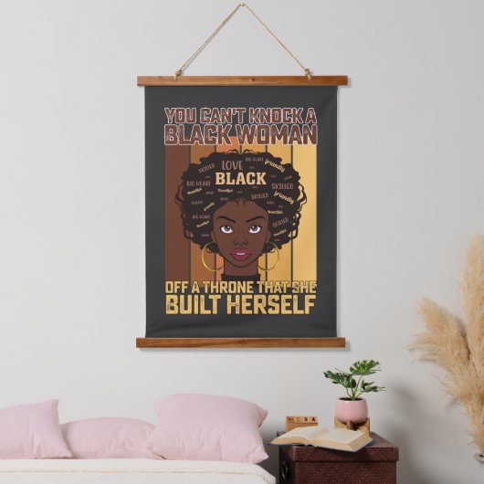 Juneteenth Melanin kan geen zwarte vrouw slaan Hangend Wandkleed (Slaapkamer)