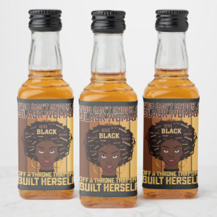 Juneteenth Melanin kan geen zwarte vrouw slaan Likeurfles Etiket