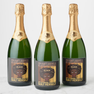 Juneteenth Melanin kan geen zwarte vrouw slaan Sparkling Wijnetiket