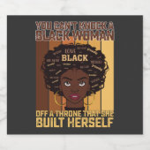 Juneteenth Melanin kan geen zwarte vrouw slaan Sparkling Wijnetiket (Enkel label)