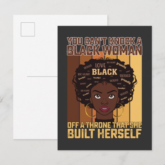Juneteenth Melanin kan geen zwarte vrouw slaan Uitnodiging Briefkaart (Voorkant / Achterkant)